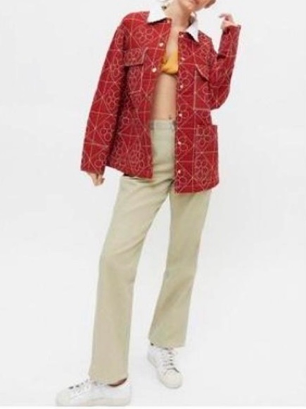Urban Outfitters Maeve Chore Jacket with White Stitching,